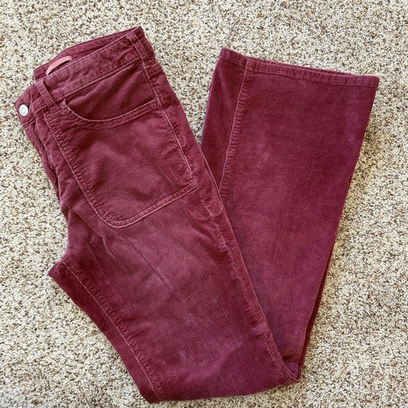 Pilcro Anthropologie Icon Corduroy Pants Women's Size 30 Burgundy Wine Stretch - Picture 16 of 16